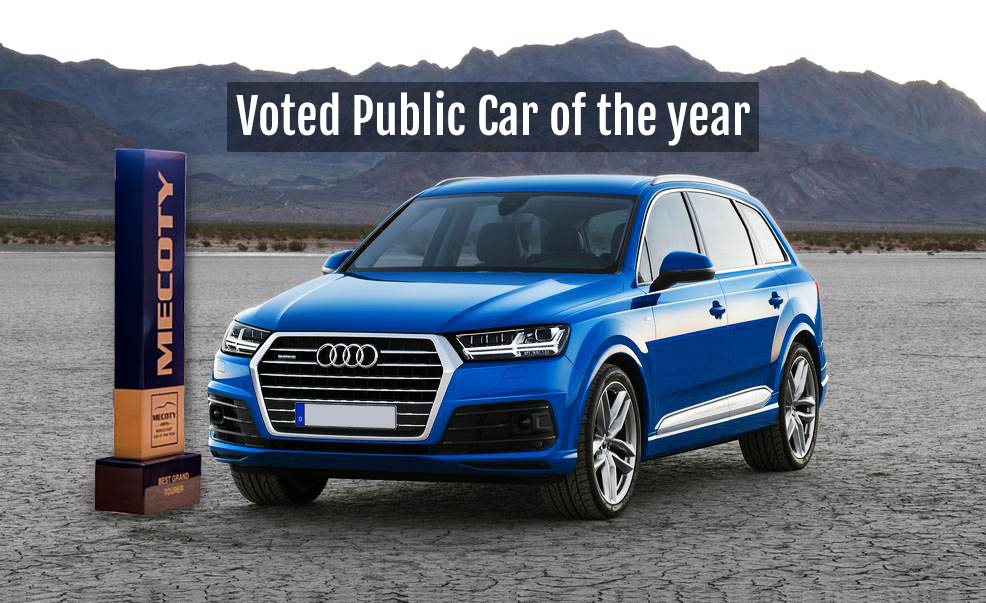 Audi Q7 voted as Public Car of the year at Middle East’s 2016 Cars of the Year Awards